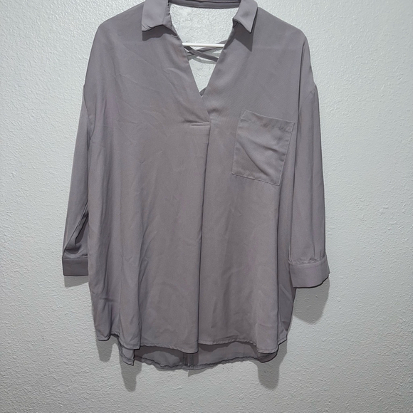 Women's Wishlist Apparel Blouse, M/L, Gray Chiffon oversized flows NWOT - Picture 6 of 14